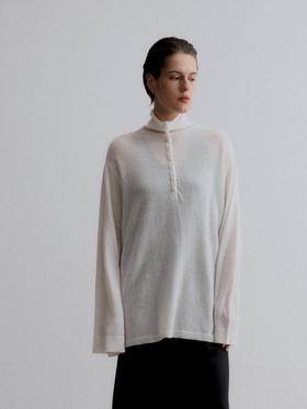 VC｜AW24091 Pamira buttoned knit top  [ 黑 / 白 / 灰 ]