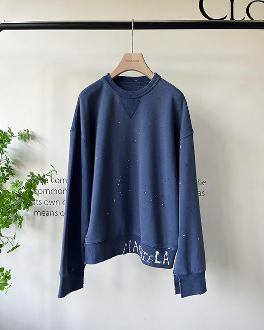 现货 THS 10.14-限时 m6家 情侣款 做旧泼墨松垮慵懒圆领卫衣 2色 QI137 商品图5