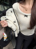 <曾小咸推荐>杏色方领蝴蝶结针织衫打底衫 商品缩略图0