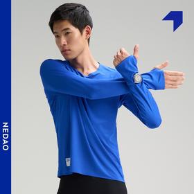 NEDAO内道爽感速干秋冬跑步马拉松越野男款圆领训练长袖
