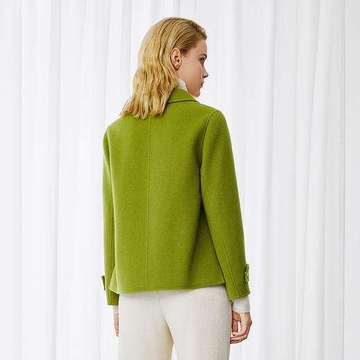 EITIE爱特爱冬季新款时尚翻领显瘦纯色毛呢大衣外套8014736 商品图5