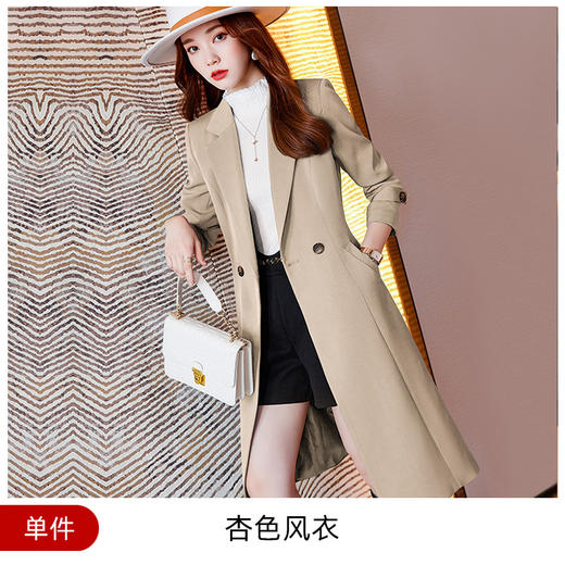 雀说新款气质西服长款休闲款过膝女风衣AL20215 商品图7