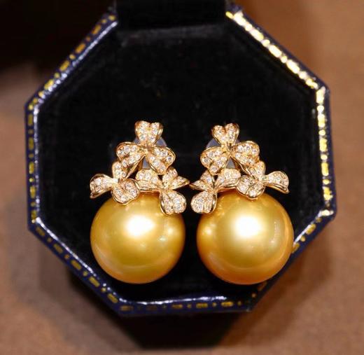 南洋金珍珠耳钉 12.7mm 商品图0