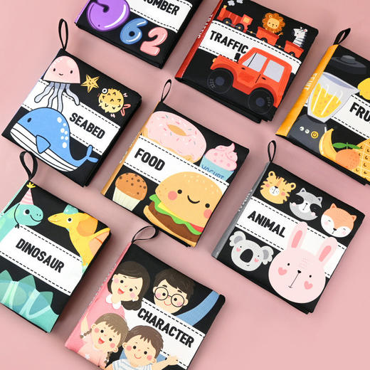 【益智启蒙，早教“布”凡~】新款宝宝布书 双语撕不烂可啃咬 黑白认知布书 婴儿早教玩具 益智布书-QQ 商品图2