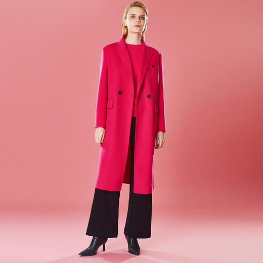 EITIE爱特爱气质翻领大气长款高品质毛呢大衣冬季新款8014716 商品图1