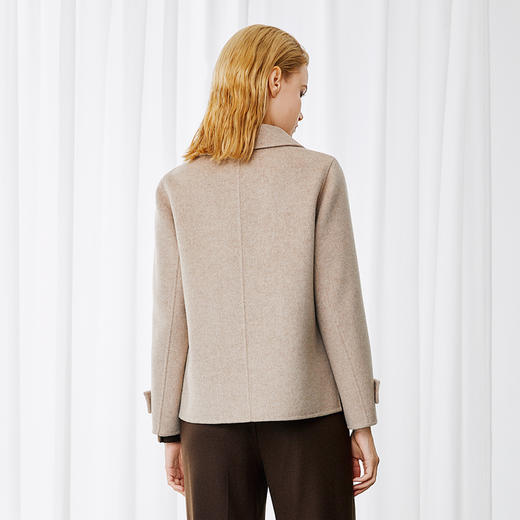 EITIE爱特爱冬季新款时尚翻领显瘦纯色毛呢大衣外套8014736 商品图11