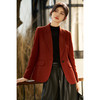 精纺羊毛西装 超正剪裁 质感复古酒红 抗皱挺括好打理 米思阳2026春季新款立体剪裁显瘦显白干练外套4442 商品缩略图0