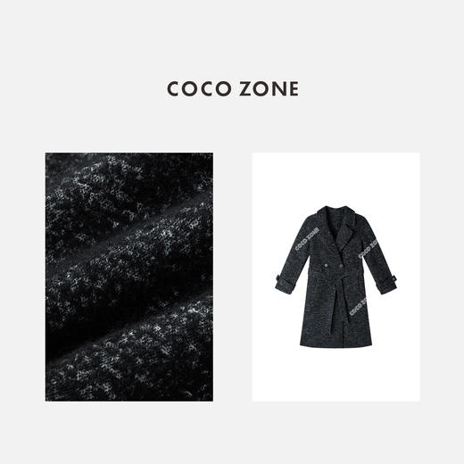 COCO ZONE 绵羊毛混纺高级感小众长款外套CC1C2210 商品图3