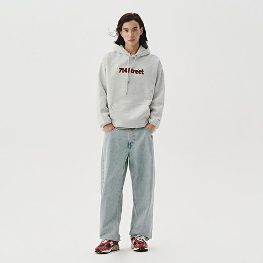 714street重磅500g刺绣logo连帽卫衣男女款秋冬新款宽松情侣帽衫 商品图4