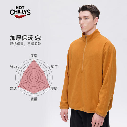 HOTCHILLYS热椒10+冬季半拉链立领抓绒卫衣男宽松保暖套头上衣4007 商品图4