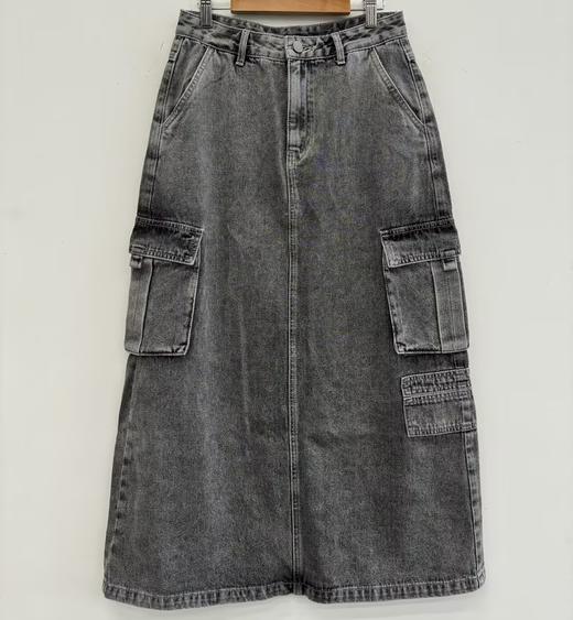 N2双侧口袋后侧开叉牛仔长半裙40920（黑） 秋季 143120150321 商品图0
