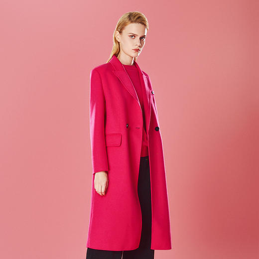 EITIE爱特爱气质翻领大气长款高品质毛呢大衣冬季新款8014716 商品图2