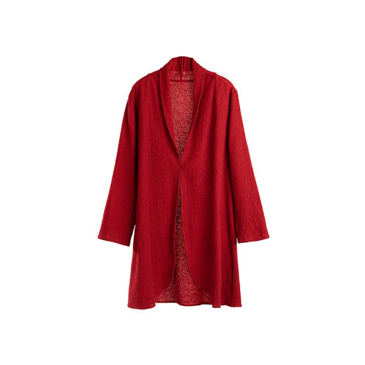 绽放旅行女装720朵/早秋轻薄肌理感羊毛设计感保暖叠穿中长款外套 商品图4