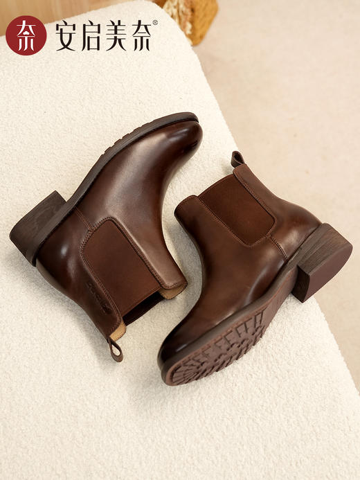 ARCHCONTACT安启美奈复古英伦风秋冬百搭切尔西女靴52967 商品图4