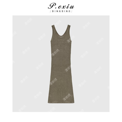 01-1潘依绣丁丁宠粉福利氛围感气质修身针织吊带连衣裙 Q1337 商品图0