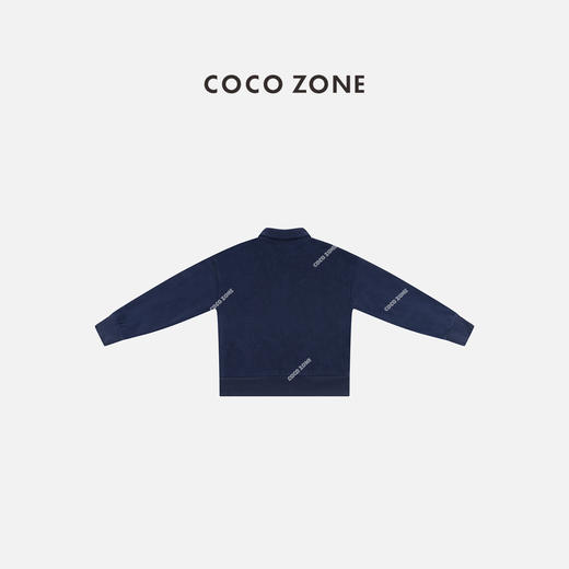 COCO ZONE 小众翻领卫衣字母刺绣半拉链上衣CC2D2424 商品图1