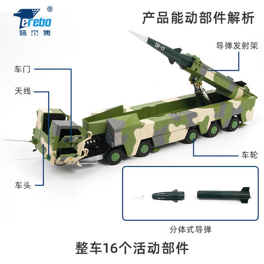 特尔博-长春航展、九三阅兵纪念品 1:35东风17模型DF-17导弹发射车模型仿真合金成品弹道导弹 商品图1