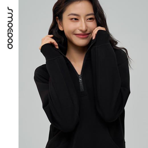 SMOEDOD/水沐伊朵连帽卫衣外套瑜伽运动跑步亲肤百搭半拉链50111 商品图4