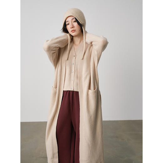 UMILAB【月光曲】牦牛绒×羊毛混纺 极简长开衫/背心马甲BAM831H 商品图1