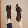 【预售5天】时尚舒适厚底马丁靴女真皮圆头松糕系带短靴冬季高跟复古单靴DPJ&7076 商品缩略图2