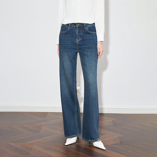 【高货wl】全新升级【铂金会员220/天猫289/差价69】(64220) 洛诗琳休闲时髦*高腰直筒宽松阔腿牛仔裤女百搭新款 商品图0