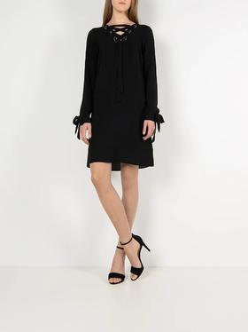 内购 MICHAEL KORS 迈克·科尔斯 MK 女士雪纺长袖连衣裙