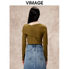 VIMAGE纬漫纪冬季新款时尚显瘦小众设计百搭收腰100%绵羊毛上衣V2213829 商品缩略图4