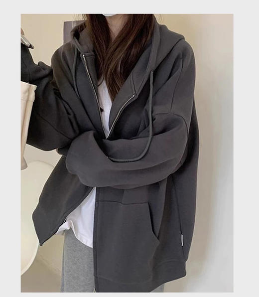 【最大可穿到200斤！！！情侣同款外套】高品质高克重休闲情侣卫衣 宽松版型 四色可选 商品图2