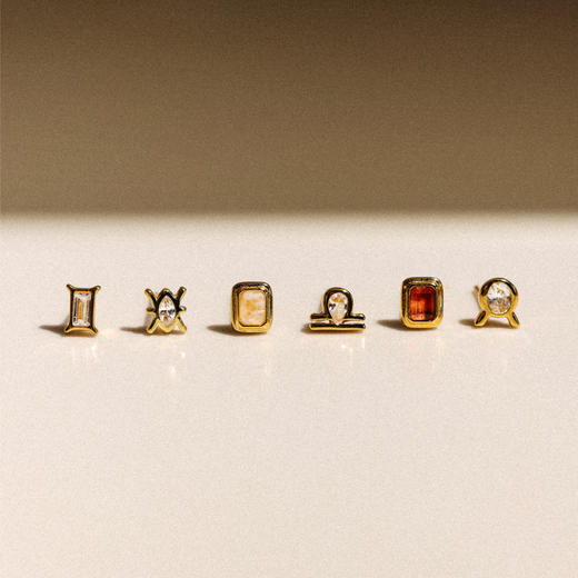 ARSIS银饰｜印记系列 生辰石星座符号耳钉 商品图6