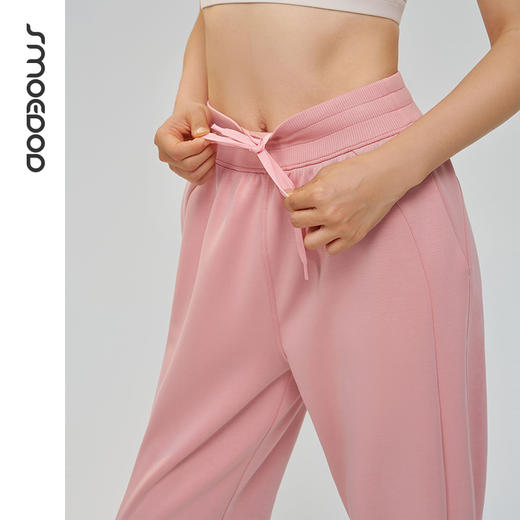 SMOEDOD/水沐伊朵空气感束脚松紧腰运动卫裤雾状感抗起球显瘦6607 商品图4