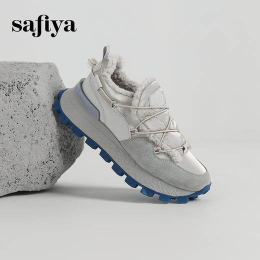 Safiya/索菲娅2024秋冬小众时尚加绒保暖厚底防滑轻便运动休闲阿甘鞋 SF44112063 商品图5