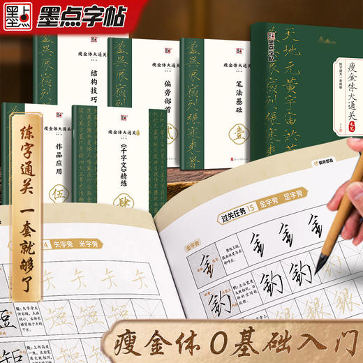 墨点字帖 瘦金体大通关毛笔字帖 零基础初学者入门套装宋徽宗千字文字帖临摹软笔字帖 商品图1
