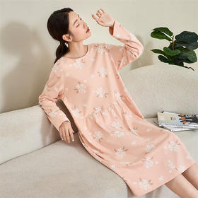 康妮雅女式长袖睡裙