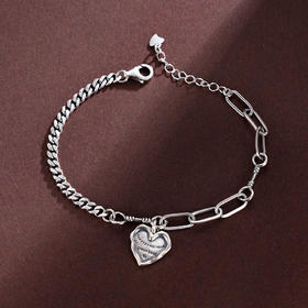 子佩集S925银【悦心】手链【G26】纯银原创2爱心2409