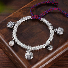 子佩集S999银【福生万象】手串【SC000671】纯银钱串手链腰缠万贯盘缠盘缠2409