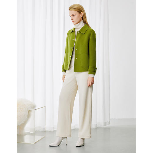 EITIE爱特爱冬季新款时尚翻领显瘦纯色毛呢大衣外套8014736 商品图2