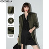 OCOBELLA重工贡针青果领丝光缎面西装老钱风精致OL西服SI7019 商品缩略图1