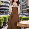 奢姿2024年秋季新款大码女装法式裙子胖妹妹马甲背心假两件连衣裙9943855119 商品缩略图3
