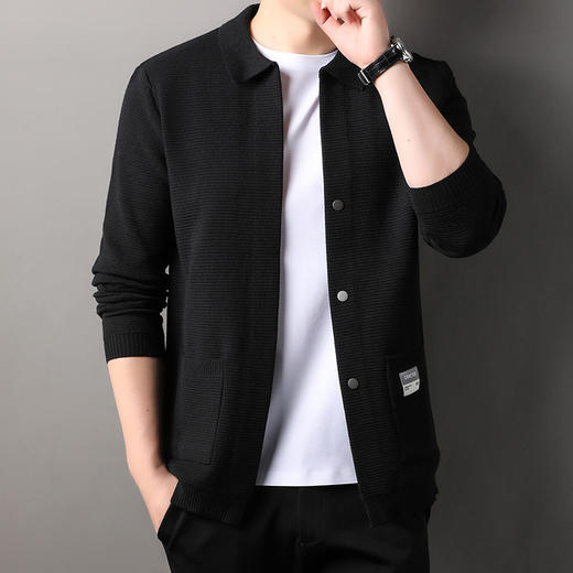 【新款DSK】大依优型大码男装休闲开衫毛衣净版拉链翻领针织衫夹克外套 商品图9