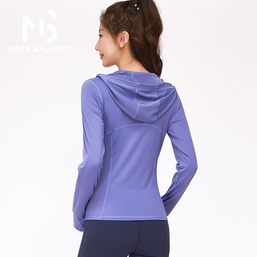 Makebalancy/慕柏郦瑜伽运动外套修身显瘦连帽立领防风保暖1928 商品图3