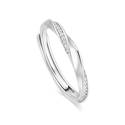 卡蒂罗/KADER 钟情一生对戒 莫比乌斯真爱久久开口情侣对戒 恋爱频率闪耀银河造型素戒 925银 恋爱周年纪念日 商品图3