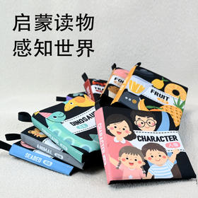 【益智启蒙，早教“布”凡~】新款宝宝布书 双语撕不烂可啃咬 黑白认知布书 婴儿早教玩具 益智布书-QQ