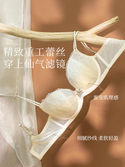【积分兑换】奶糖派内衣微糖超薄文胸大胸显小内衣渐变色蕾丝胸罩甜美女生 商品图4
