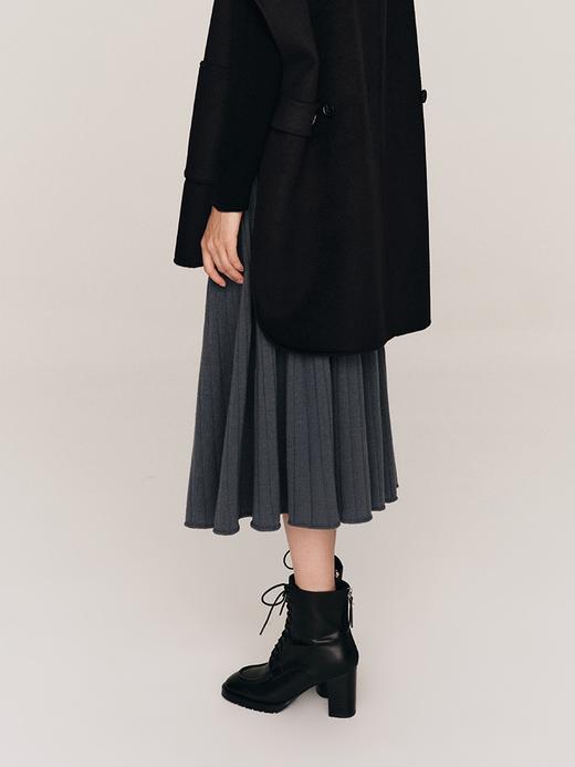 超细48支100%美丽诺羊毛坑条伞摆半裙FB465823N 商品图5