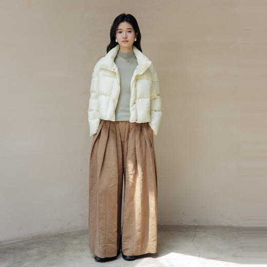 绽放旅行女装742朵/秋冬设计感白鹅绒箱型保暖立领百搭短款羽绒服 商品图2