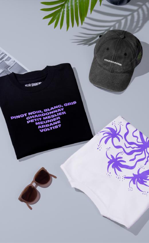 【槟客周边】| 新版紫色烟火七个葡萄品种T恤 商品图1