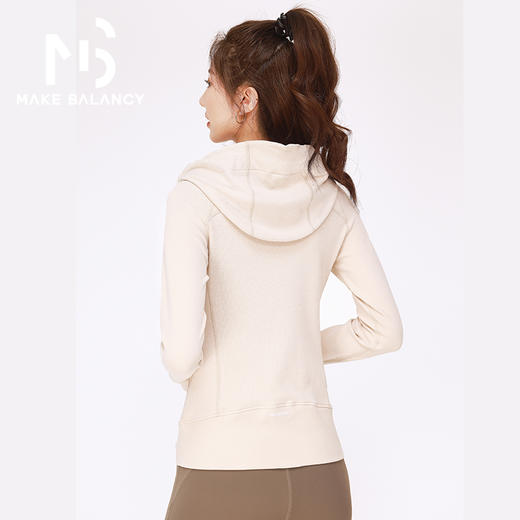 Makebalancy/慕柏郦秋冬防风锁温瑜伽外套连帽立领带口袋百搭1865 商品图3