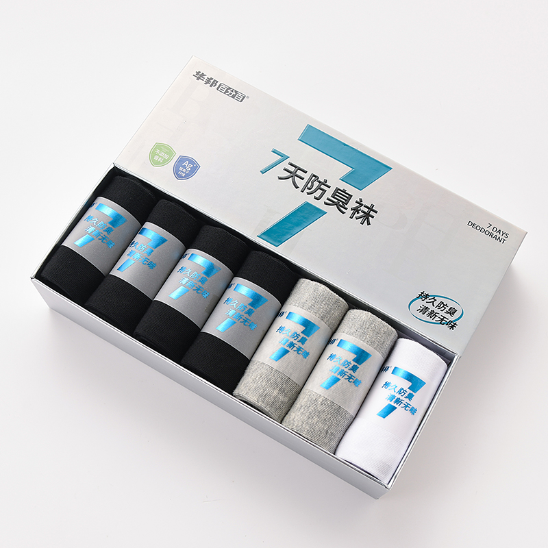 华邦银离子抑菌防臭袜A025中网薄款