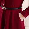 雀说新款时尚洋气衬衣领收腰有口袋减龄中长裙AL9794 商品缩略图3