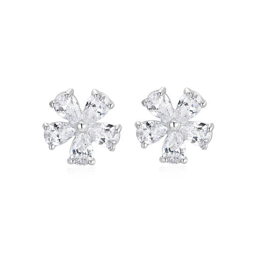 卡蒂罗/KADER 花间浪漫耳钉 甜美五瓣花闪耀璀璨养耳洞耳饰 在逃公主紫藤花清新茉莉配饰 925银 送闺蜜 商品图1